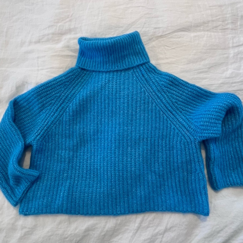 Zara Vibrant Blue Cowl Neck Sweater